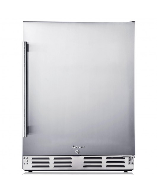 Kalamera Beverage Refrigerator 24 Inch, Under Counter 150 Cans Mini Drinks Fridge with Stainless Steel Door, Beverage Cooler Built-in and Freestanding, 32-40℉ Temperature Range